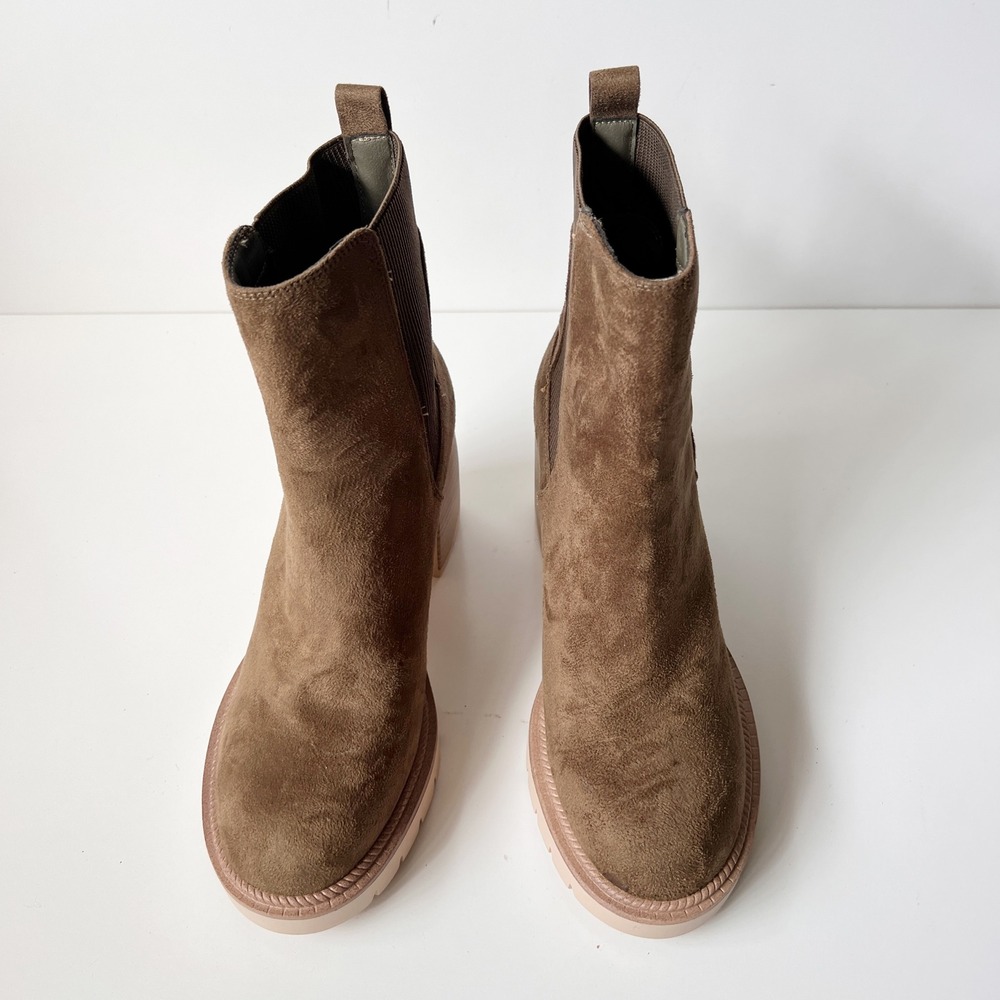 MIA Chunky Y2K Ankle Boots Size 8.5 Brown Faux Suede Lug Sole Platforms‎ - Picture 3 of 6